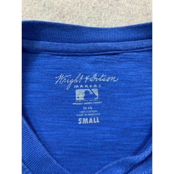 Los Angeles Dodgers Baseball Short Sleeve Henley Shirt (Men's Small) Blue - Picture 3 of 10